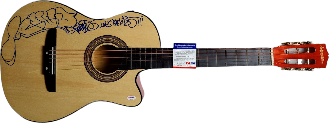 Gym Class Heroes Travie McCoy Signed Guitar w Graffiti Art UACC AFTAL PSA