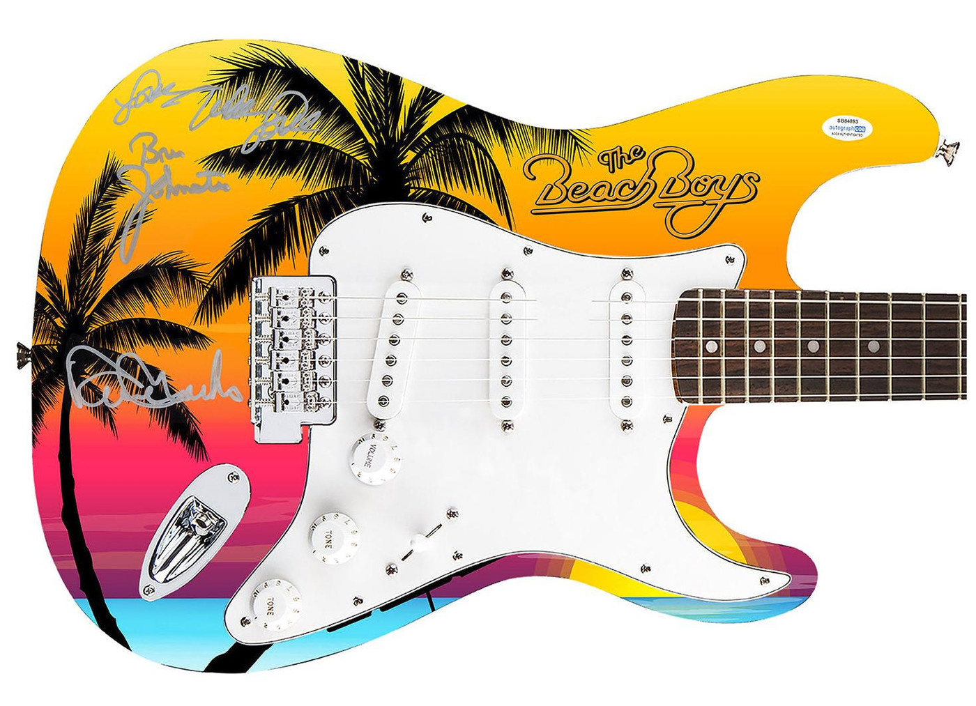 Beach Boys Johnston Marks Mike Love Autographed 1/1 Graphics Guitar ACOA Exact Proof Version 1