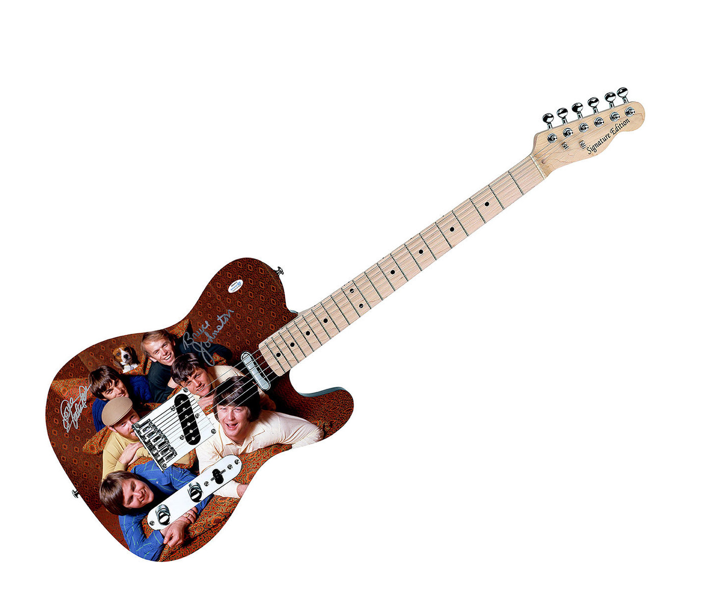 The Beach Boys Autographed Graphics Fender Guitar Exact Proof ACOA
