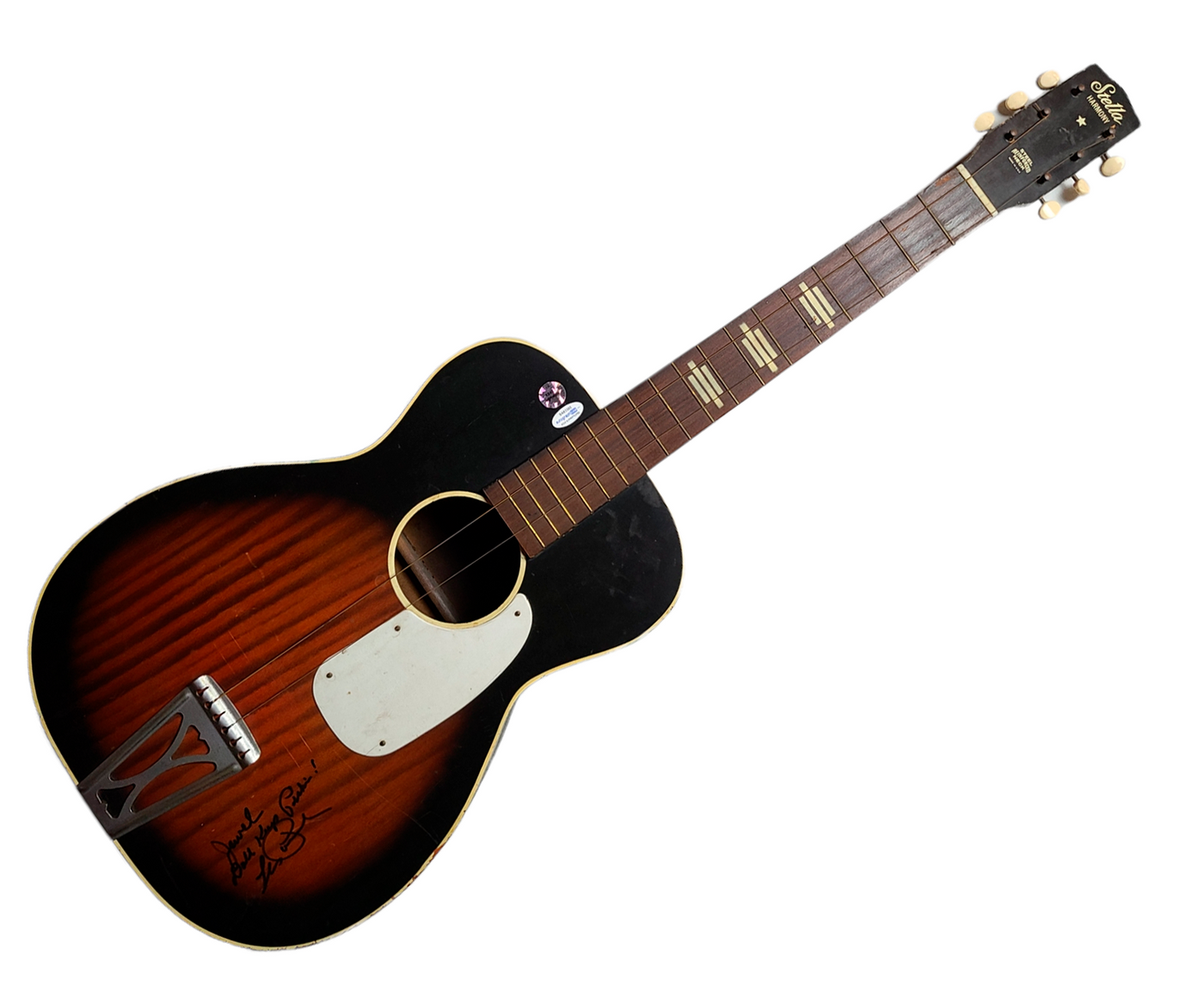 Les Paul Autographed To Jewel Vintage Stella Harmony Acoustic Guitar UACC AFTAL ACOA