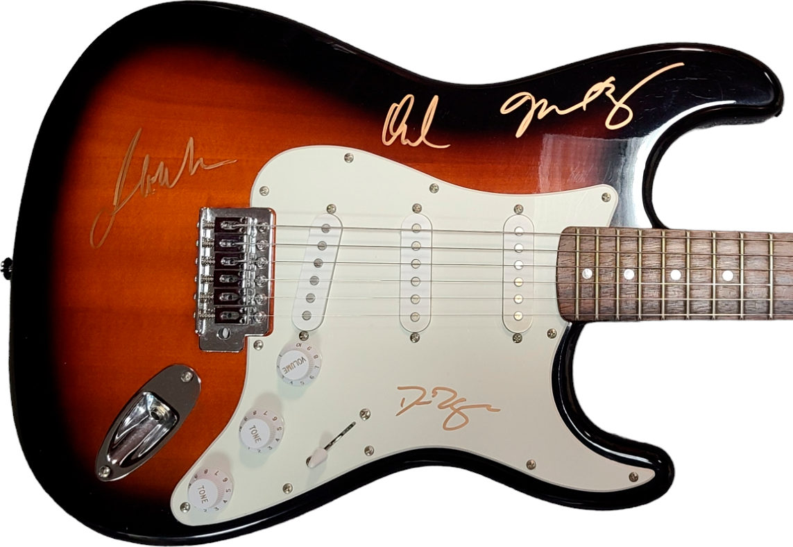 Disturbed Signed Autographed Fender Sunburst Guitar