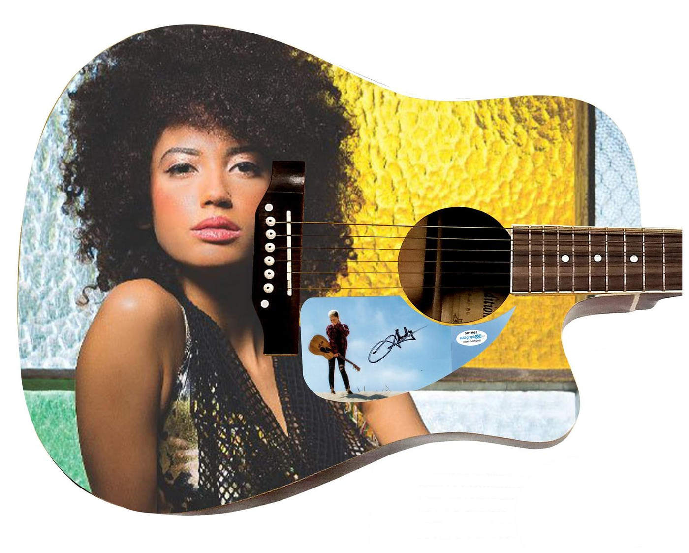 Andy Allo Signed Custom Graphics Photo Guitar ACOA