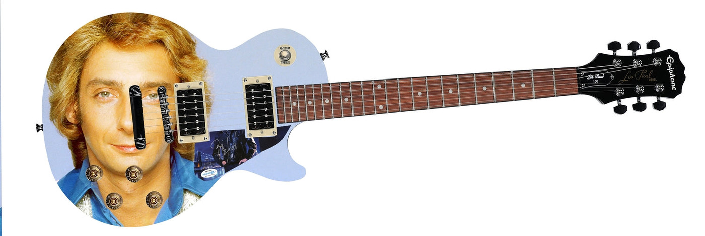 Barry Manilow Epiphone Autographed Custom Photo Graphics Guitar ACOA