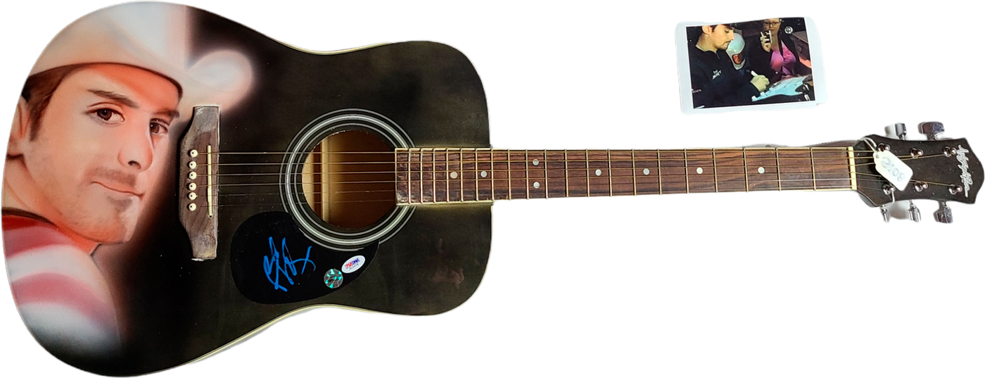 Brad Paisley Signed Airbrushed  Acoustic Painting Guitar UACC AFTAL PSA