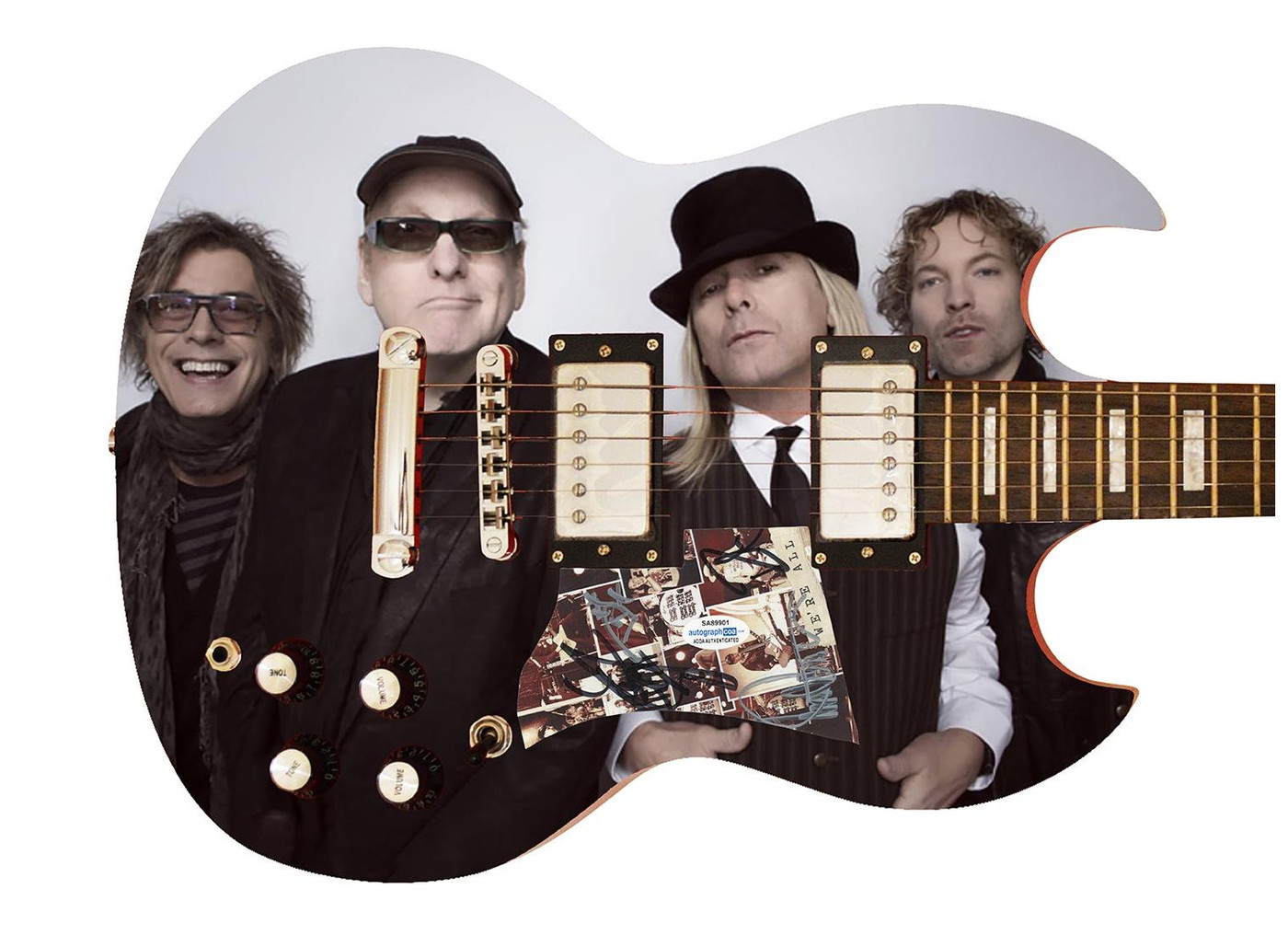 Cheap Trick Signed Autographed Custom Photo Graphics Guitar ACOA ACOA Version 3