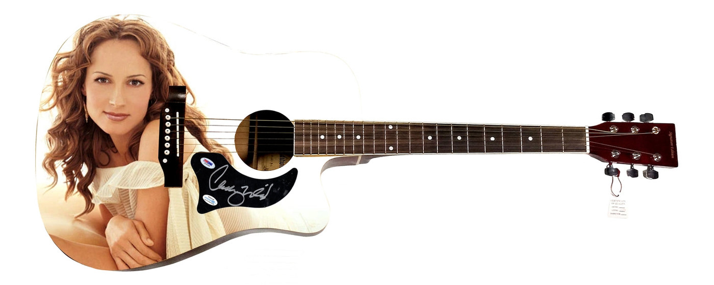 Chely Wright Signed 1/1 Custom Graphics Photo Guitar ACOA PSA
