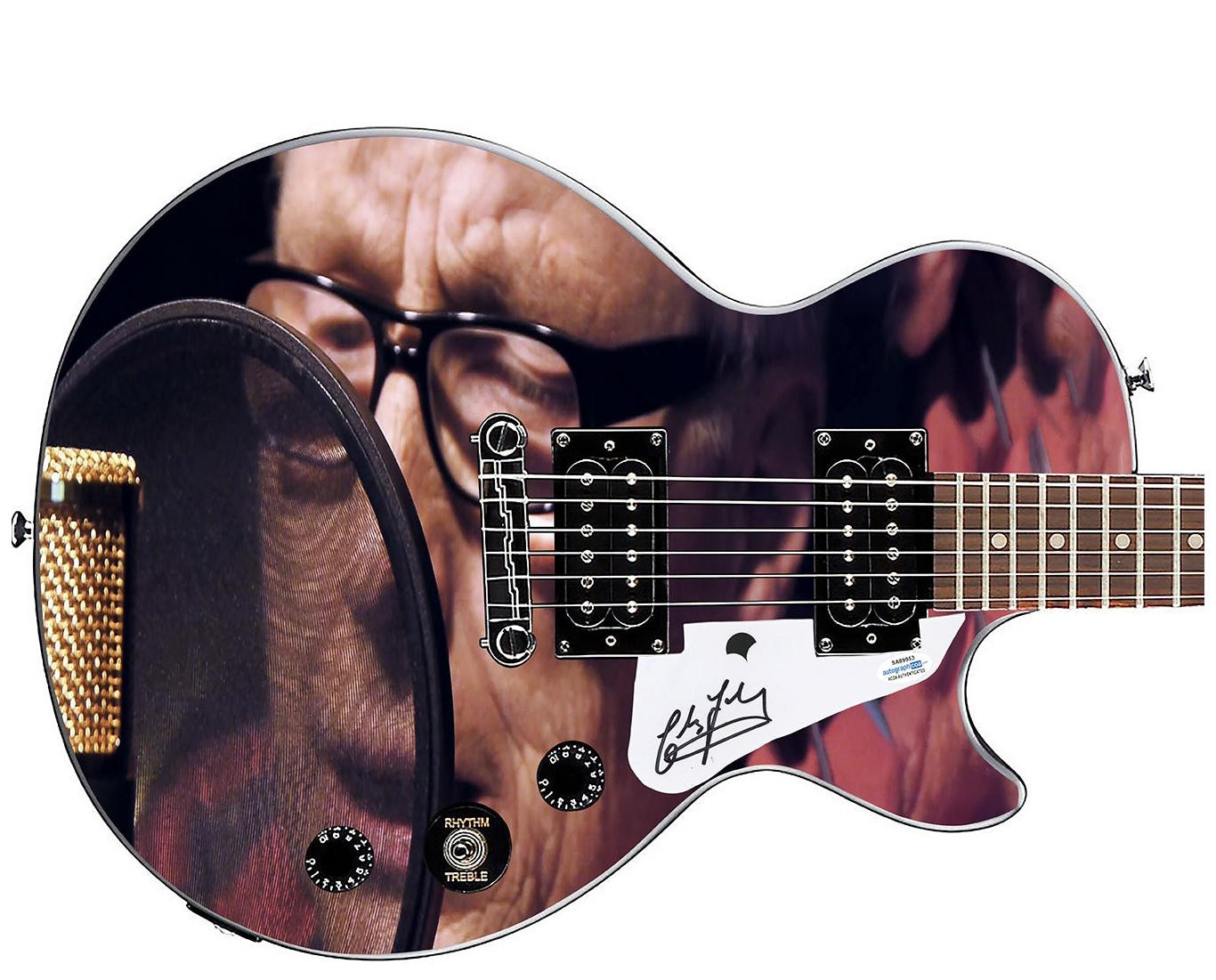 Chris Farlowe Signed Gibson Epiphone Les Paul Photo Graphics Guitar ACOA