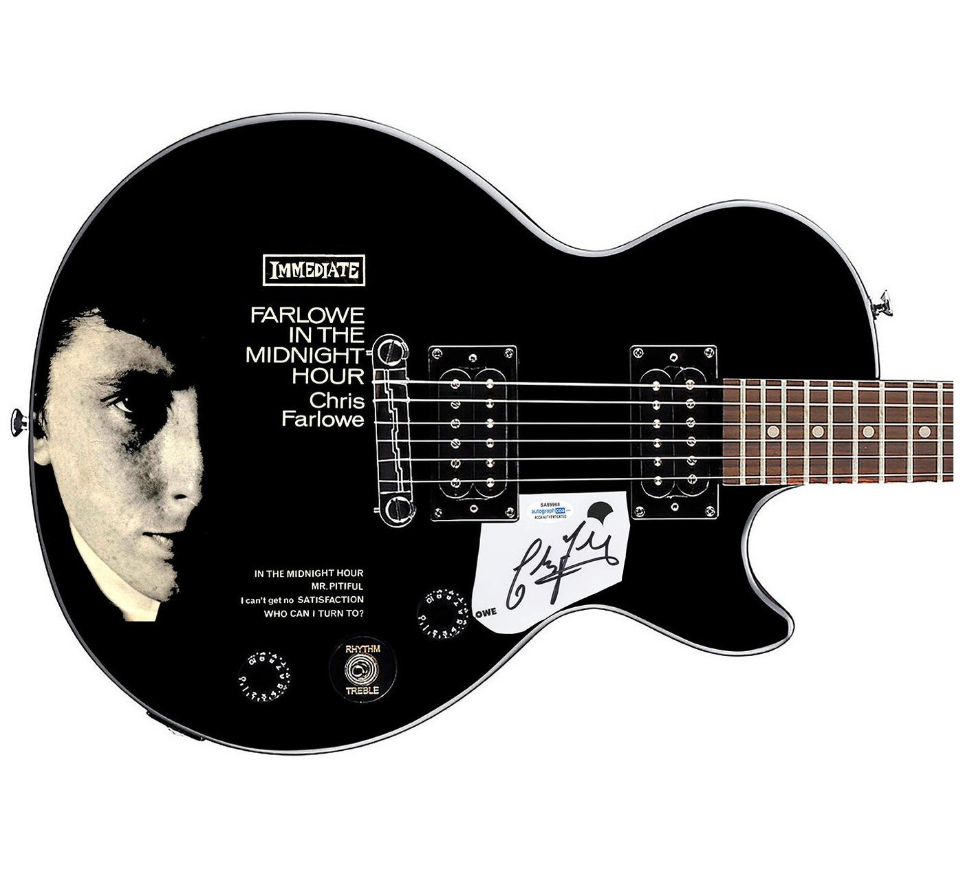 Chris Farlowe Signed Gibson Epiphone Les Paul Photo Graphics Guitar ACOA Version 3