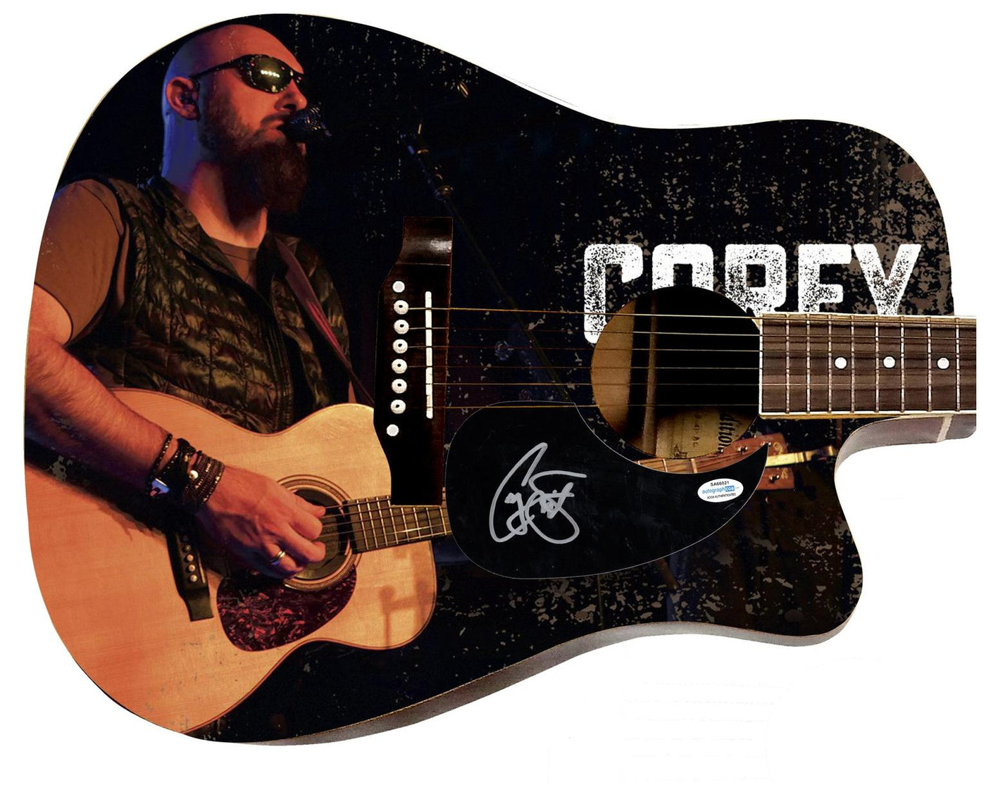 Corey Smith Signed 1/1 Custom Graphics Photo Guitar ACOA