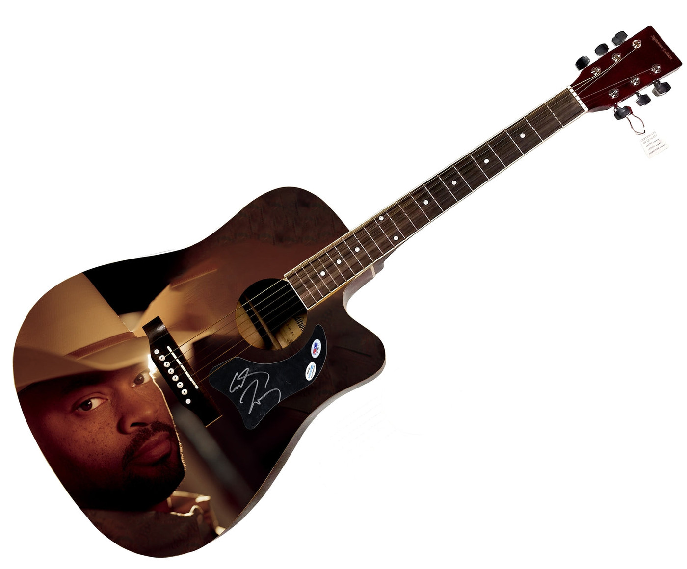 Cowboy Troy Signed 1:1 Signature Edition Graphics Photo Guitar ACOA PSA
