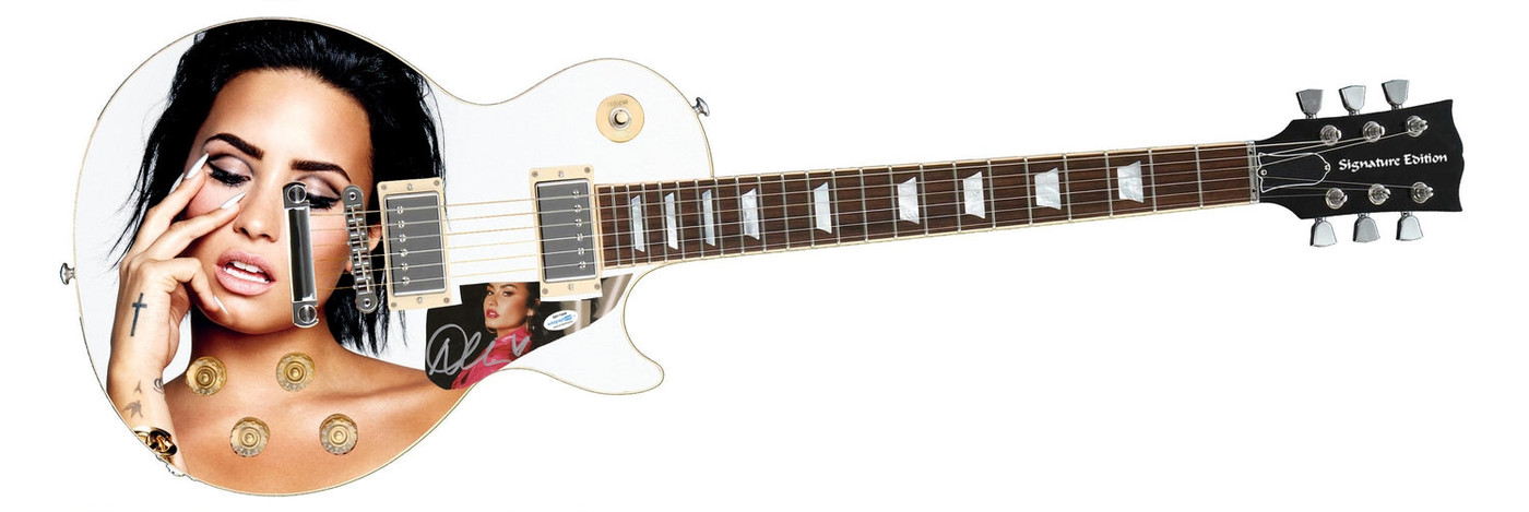 Demi Lovato Signed Autographed Custom Photo Graphics Guitar ACOA