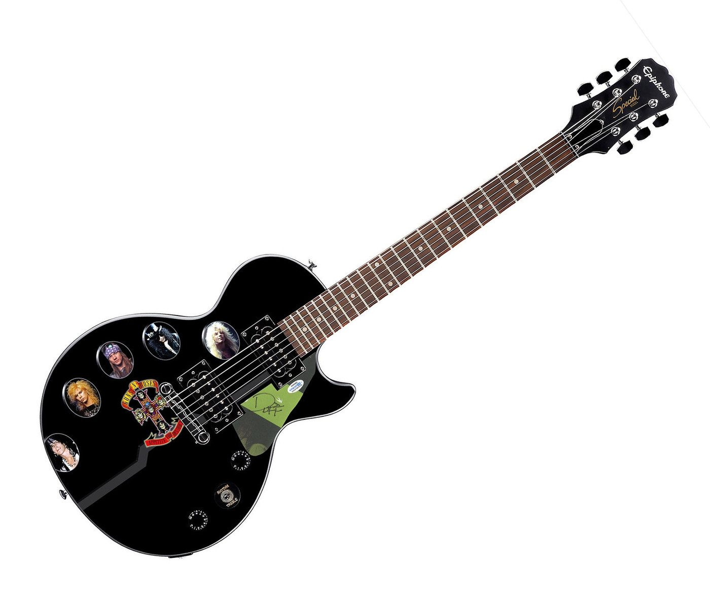 Duff Mckagan Signed Gibson Epiphone Les Paul Photo Graphics Guitar ACOA