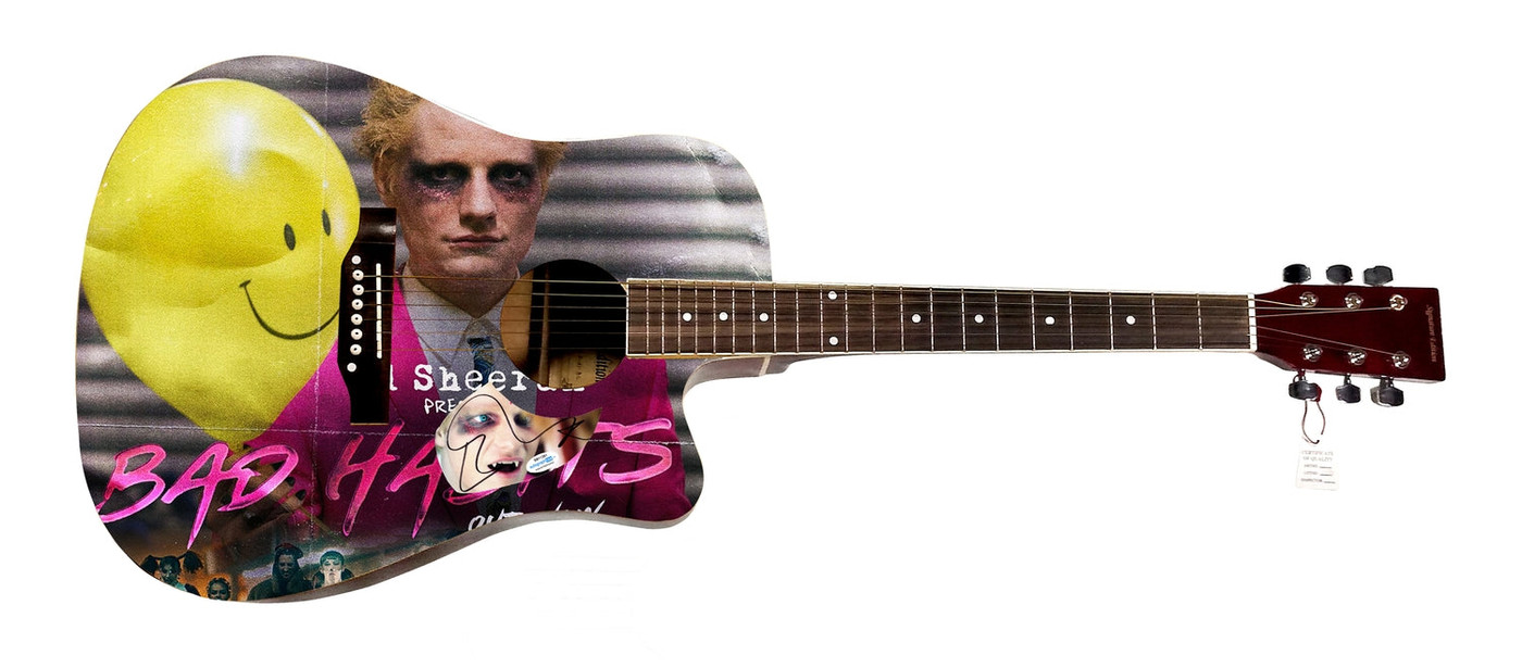 Ed Sheeran Signed Autographed Custom Graphics Photo Guitar ACOA Version 2