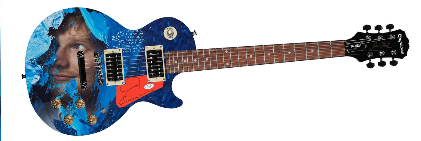 Ed Sheeran Autographed Gibson Epiphone Les Paul Graphics Guitar ACOA