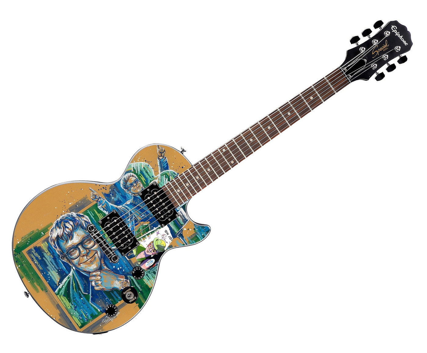 Elton John Live Signed Custom Graphics Gibson Epiphone Guitar ACOA