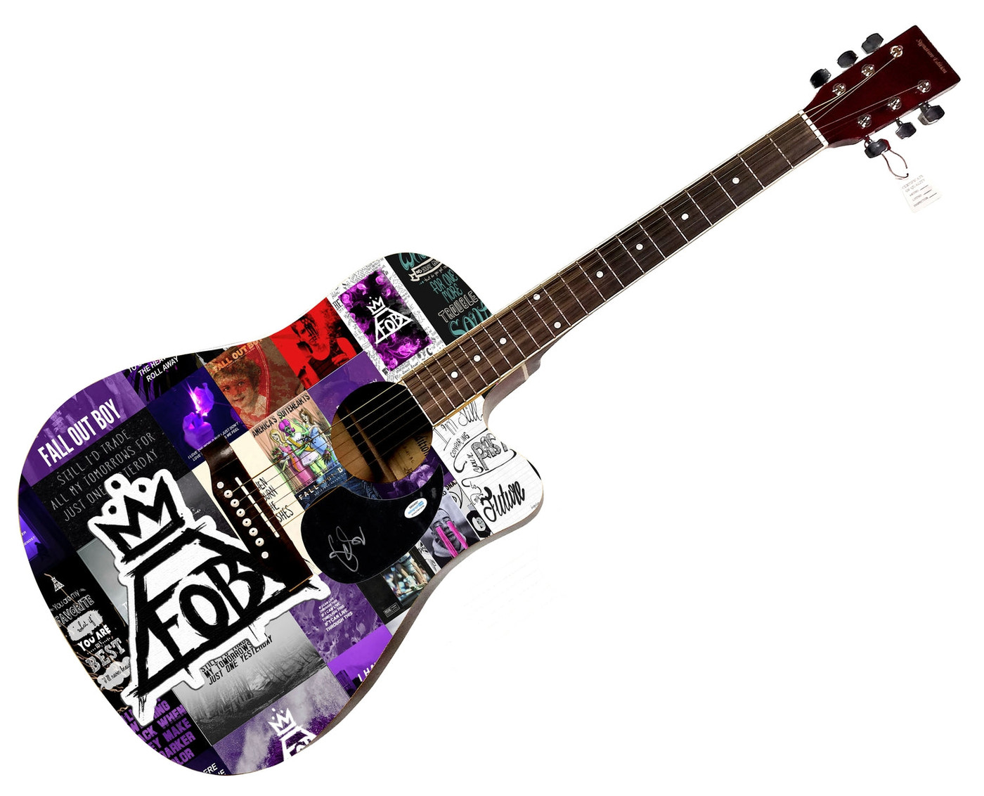 Fall Out Boy Pete Wentz Signed 1:1 Signature Edition Graphics Photo Guitar