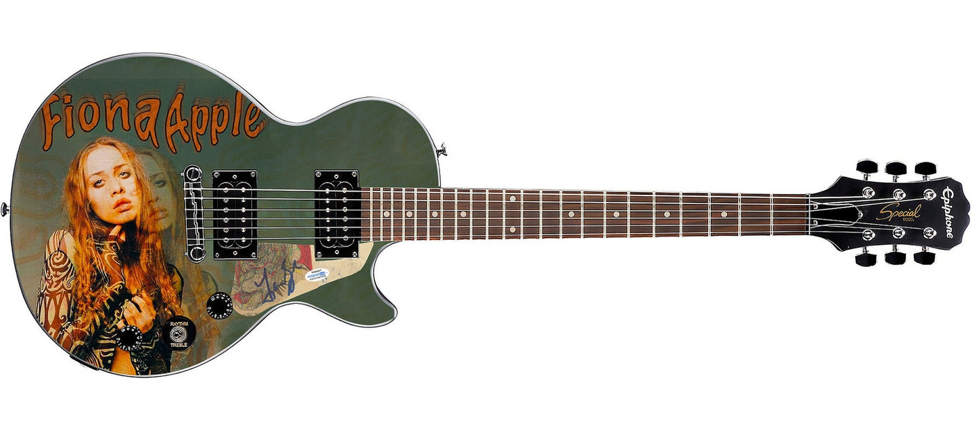 Fionna Apple Signed Gibson Epiphone Les Paul Photo Graphics Guitar ACOA