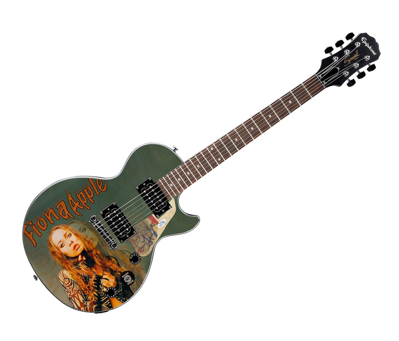 Fionna Apple Signed Gibson Epiphone Les Paul Photo Graphics Guitar ACOA