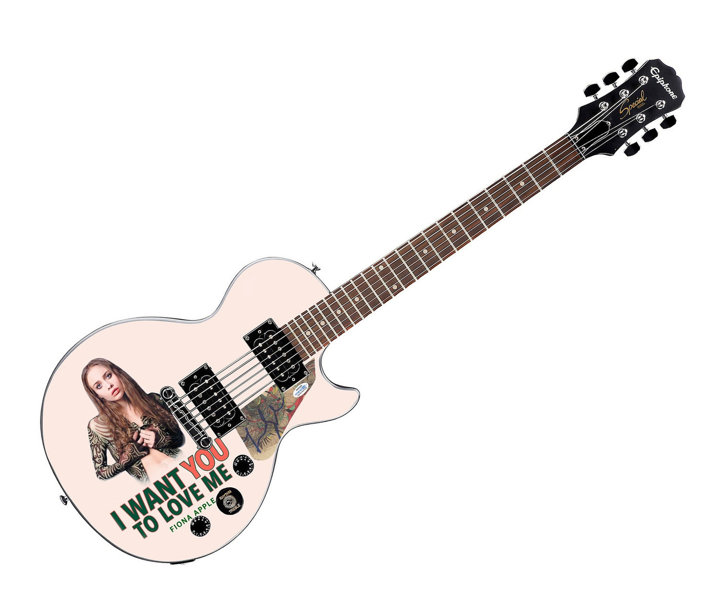 Fionna Apple Signed Gibson Epiphone Les Paul Photo Graphics Guitar ACOA Version 1