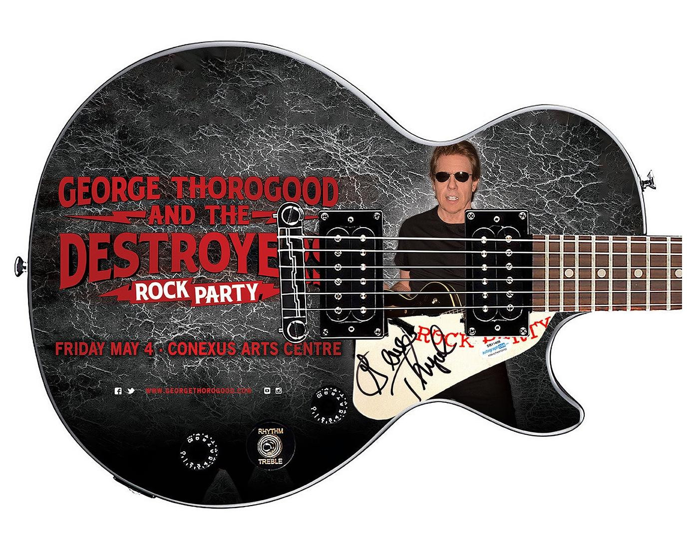 George Thorogood Signed Custom Graphics Gibson Epiphone Guitar ACOA