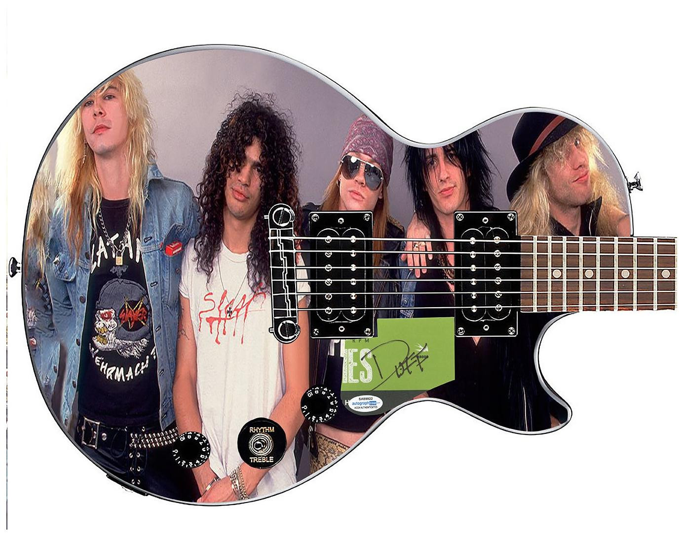 Guns N Roses Duff Mckagan Autographed Epiphone Les Paul Photo Graphics Guitar ACOA