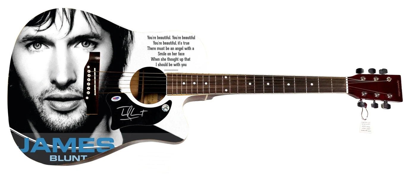 James Blunt Signed Custom Graphics 1/1 Acoustic Guitar JSA