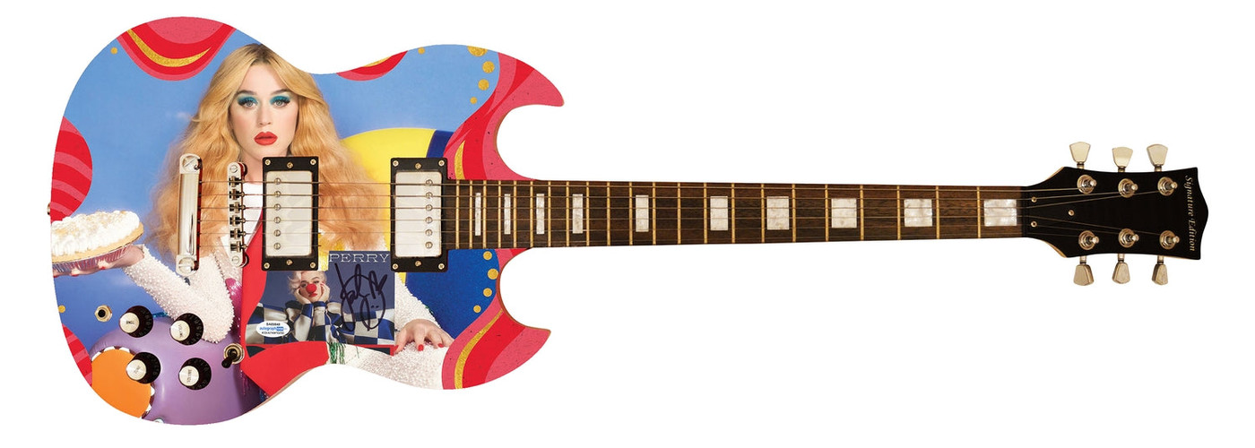 Katy Perry Smile Signed Autographed Custom Photo Graphics Guitar ACOA ACOA