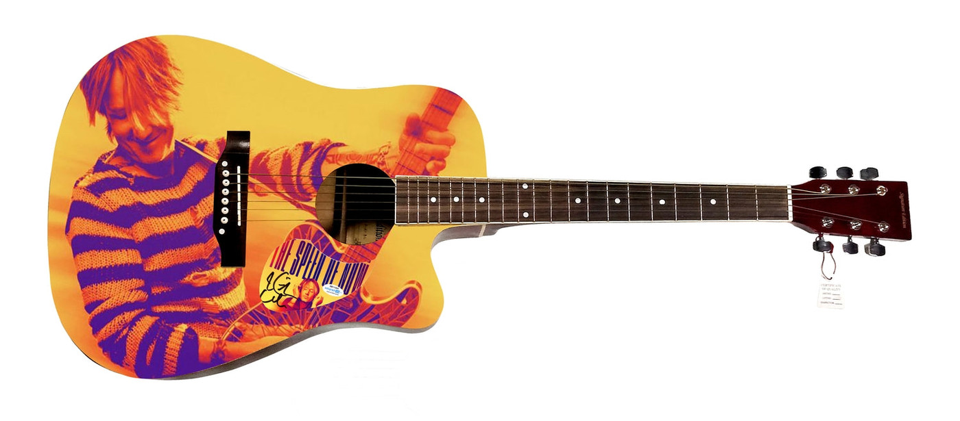 Keith Urban Signed Autographed Custom Graphics Photo Guitar ACOA Version 1