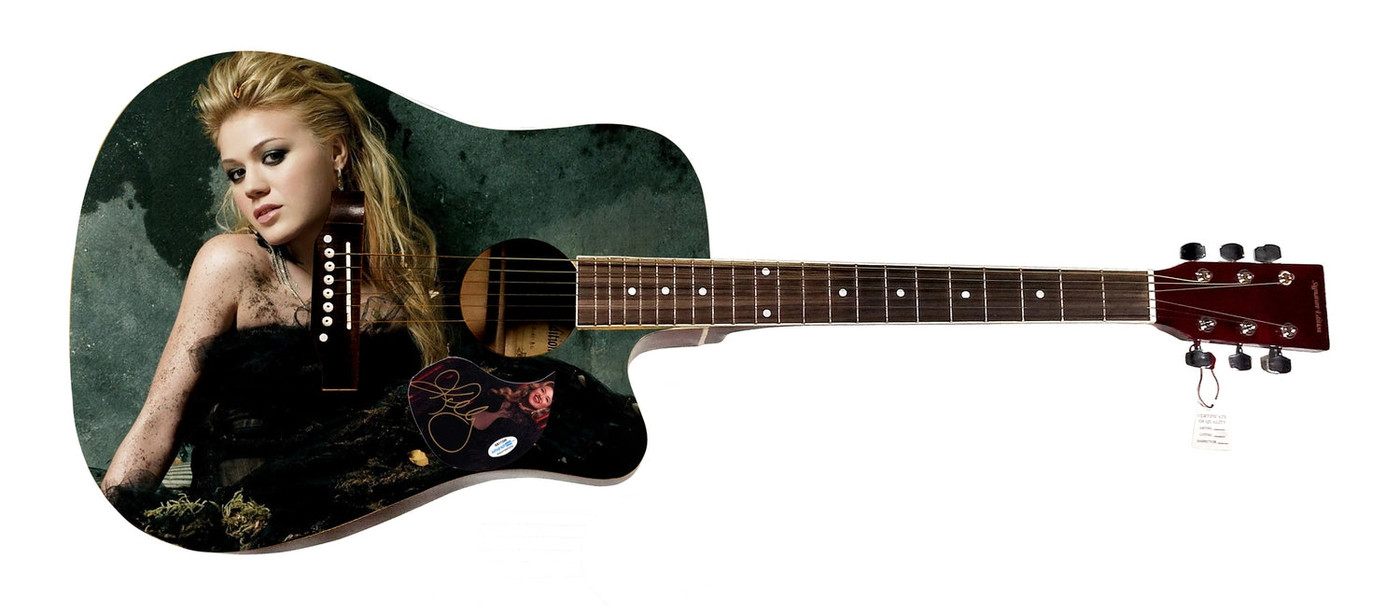 Kelly Clarkson Signed Graphics Acoustic Guitar ACOA