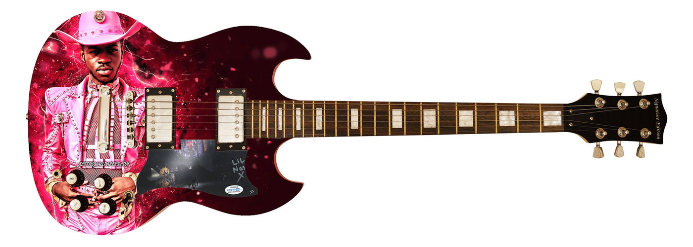 Lil Nas X Signed Autographed Custom Photo Graphics Guitar ACOA ACOA Version 1