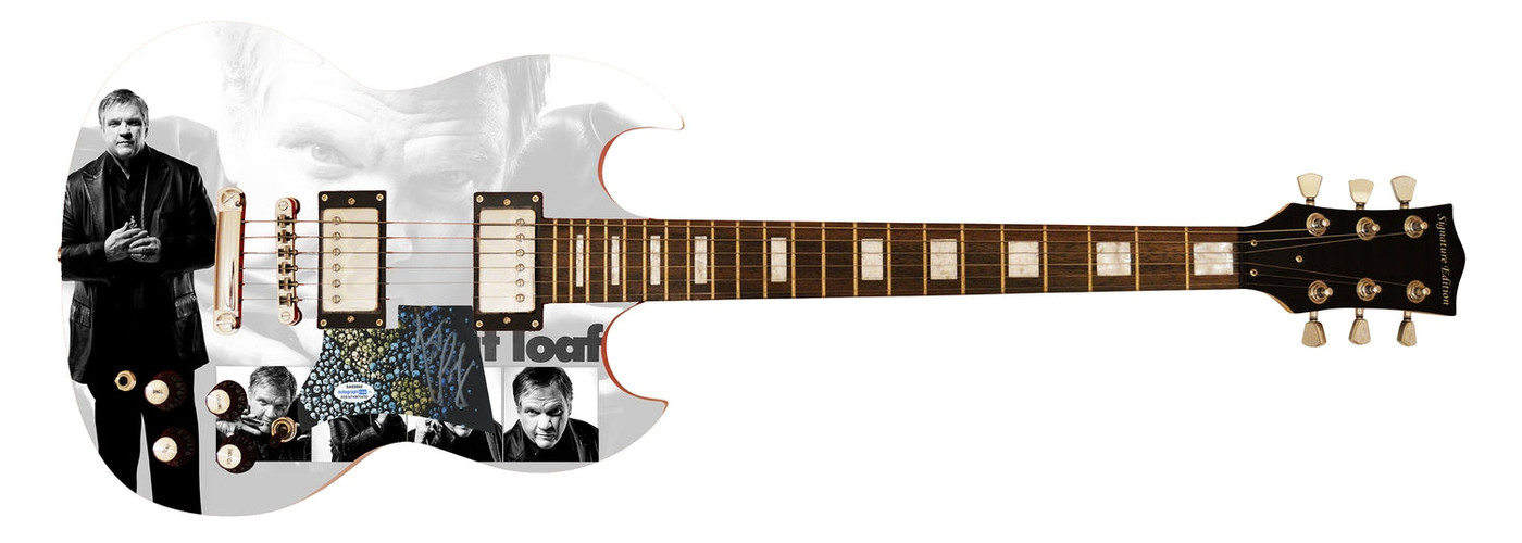 Meat Loaf Signed Autographed Custom Photo Graphics Guitar ACOA ACOA