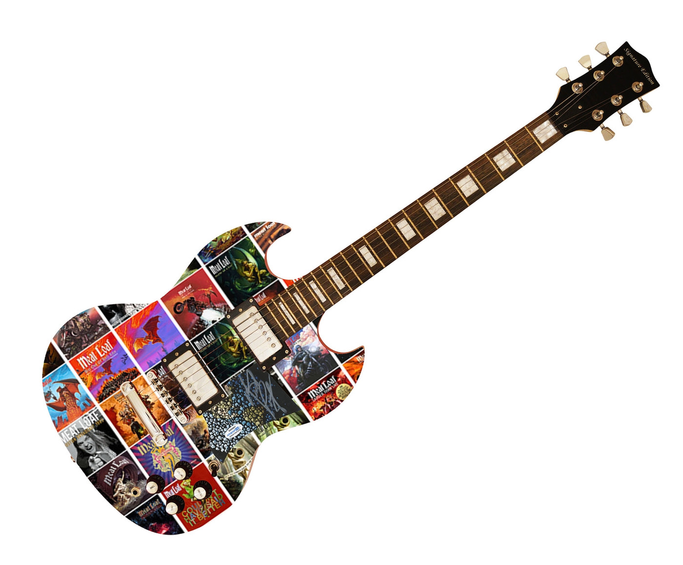 Meat Loaf Signed Autographed Custom Photo Graphics Guitar ACOA ACOA Version 2