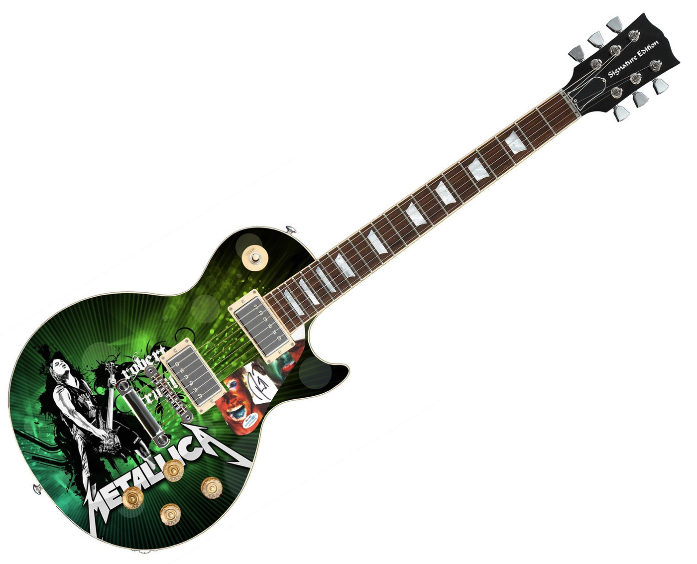 Metallica Robert Trujillo Signed Autographed Custom Photo Graphics Guitar ACOA