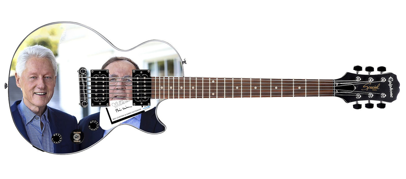 President Bill Clinton James Patterson Autographed Graphics Gibson Epiphone Guitar