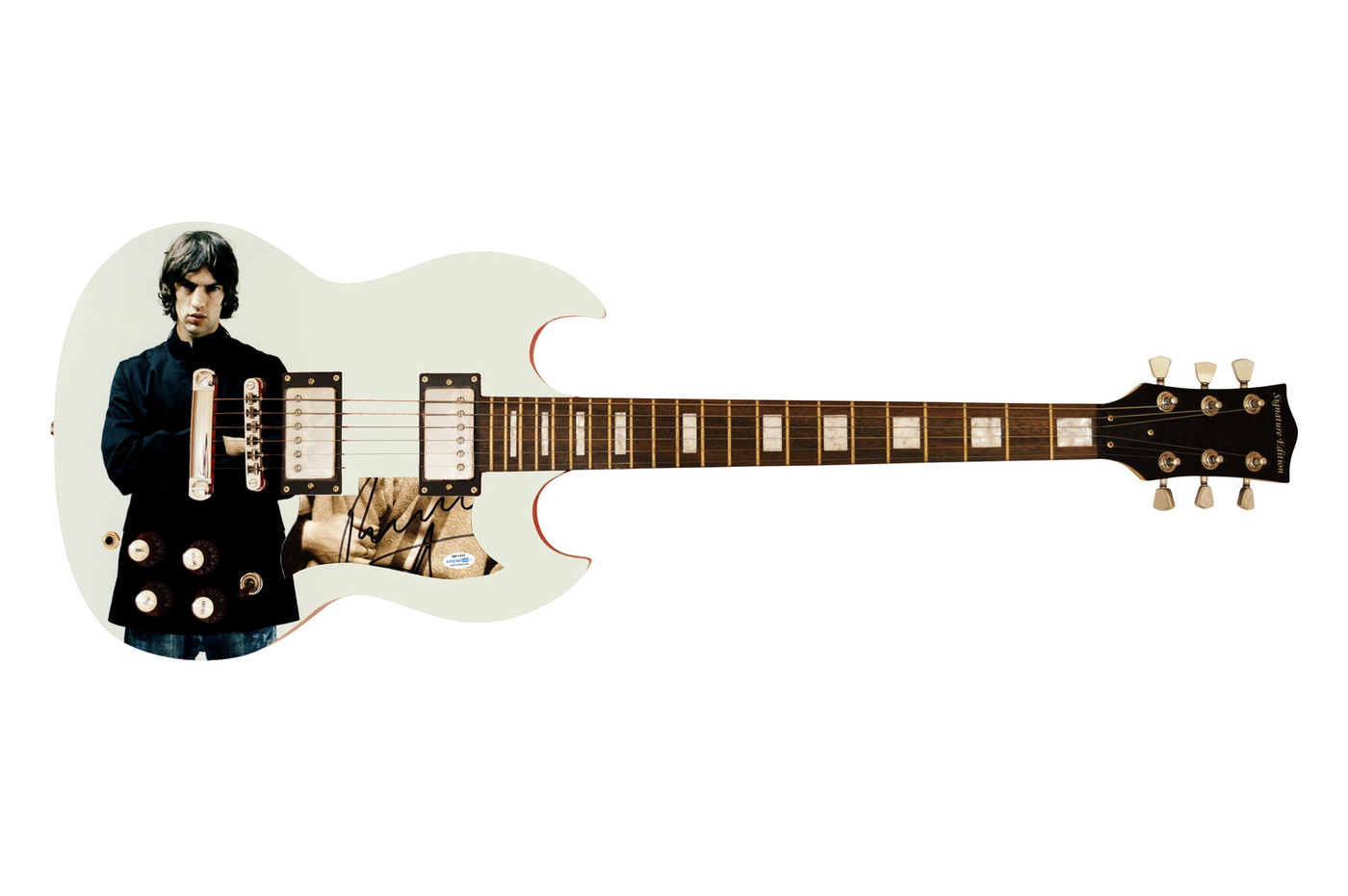 Richard Ashcroft Signed Autographed Custom Graphics Photo Guitar ACOA
