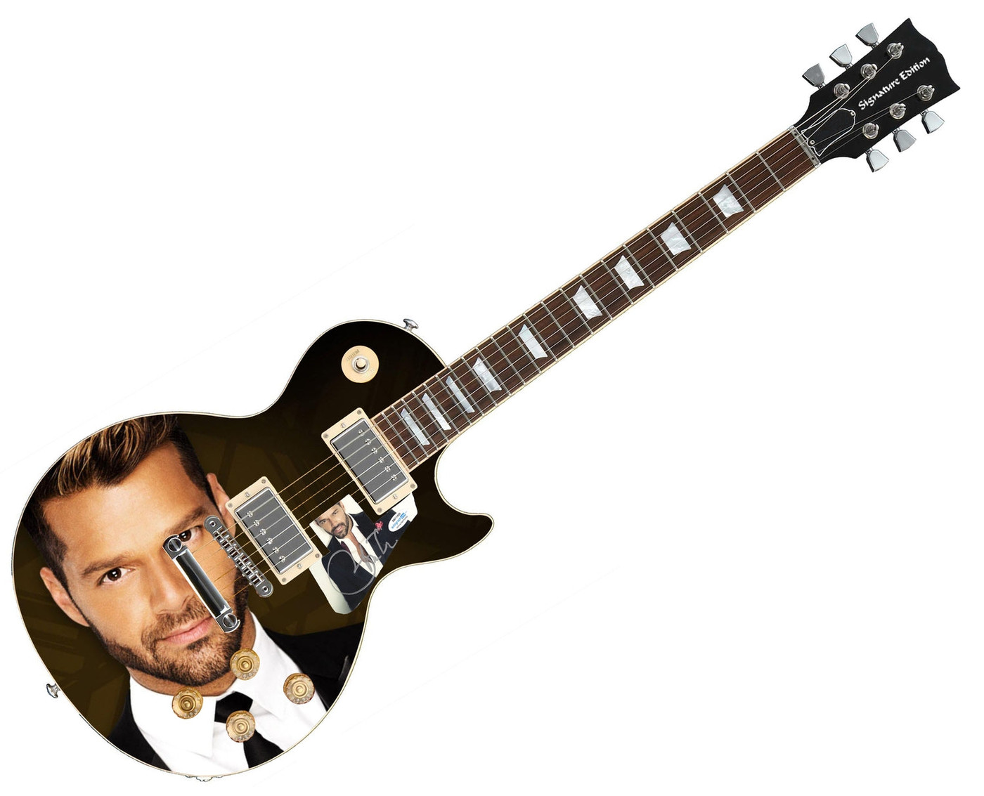 Ricky Martin Signed Autographed Custom Photo Graphics Guitar ACOA