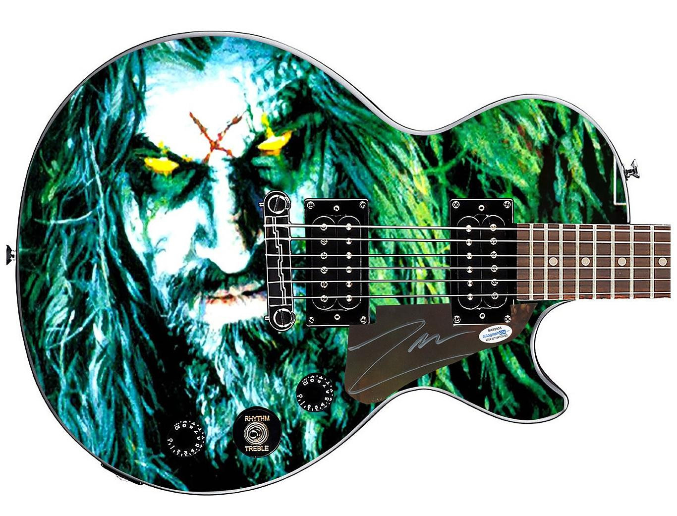 Rob Zombie Hellbilly Deluxe Autographed Gibson Epiphone Les Paul Graphics Guitar ACOA