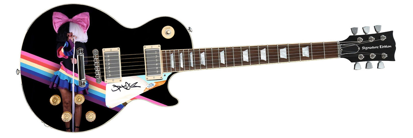 Sia Furler Signed Custom Graphics Photo Guitar ACOA