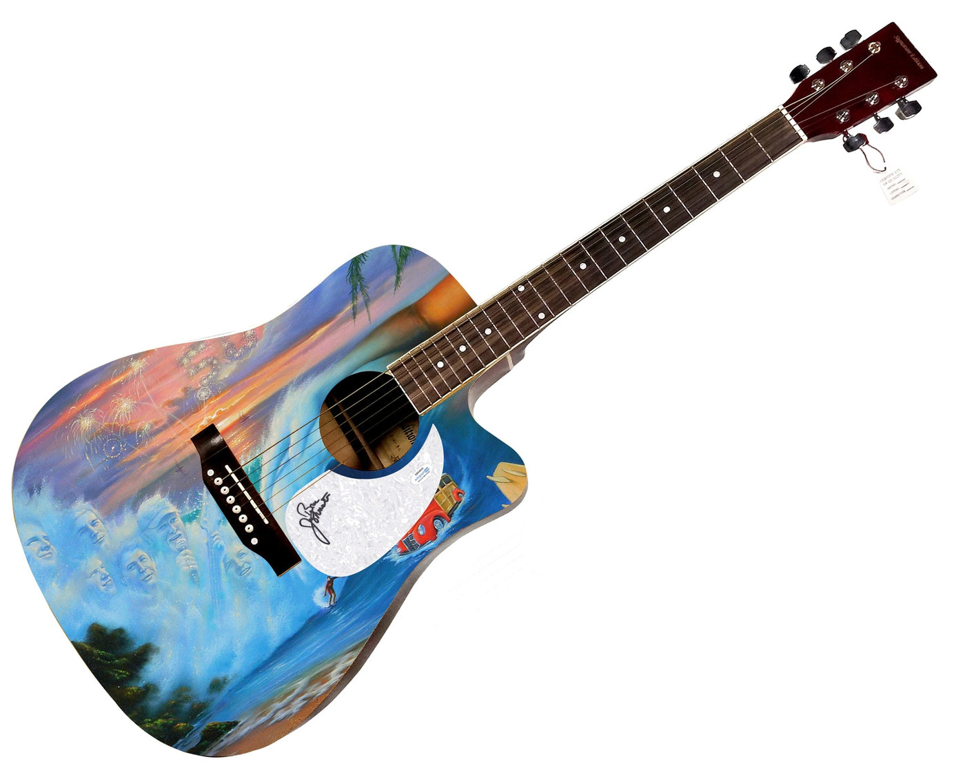 The Beach Boys Bruce Johnston Signed Autographed 1/1 Custom Graphics Photo Guitar