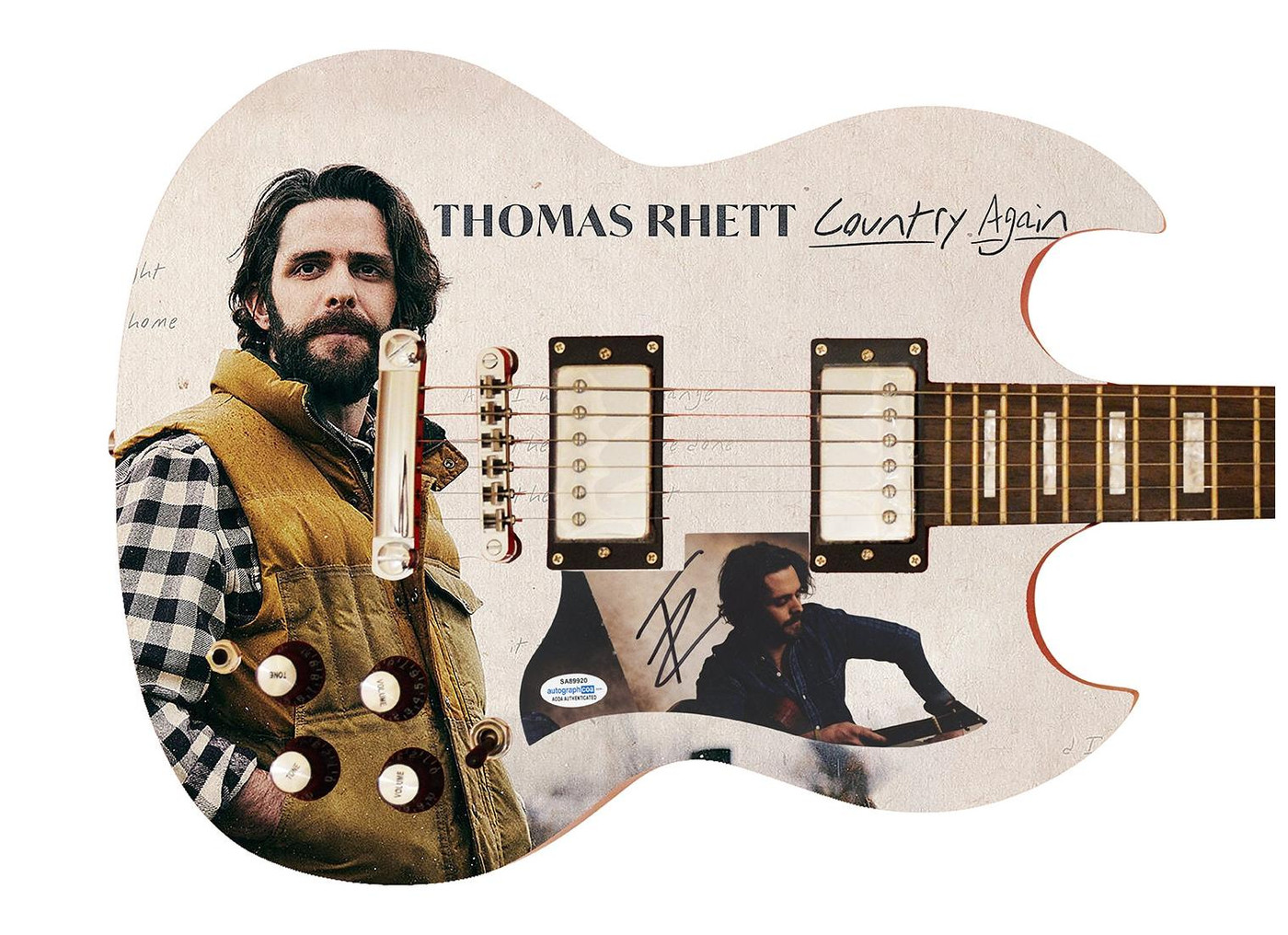 Thomas Rhett Country Again Signed Autographed Custom Photo Graphics Guitar ACOA Version 1