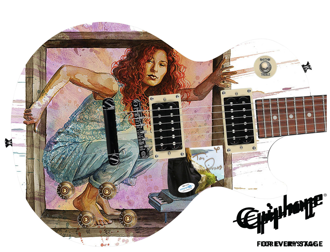 Tori Amos Autographed Gibson Epiphone Les Paul Graphics Guitar ACOA