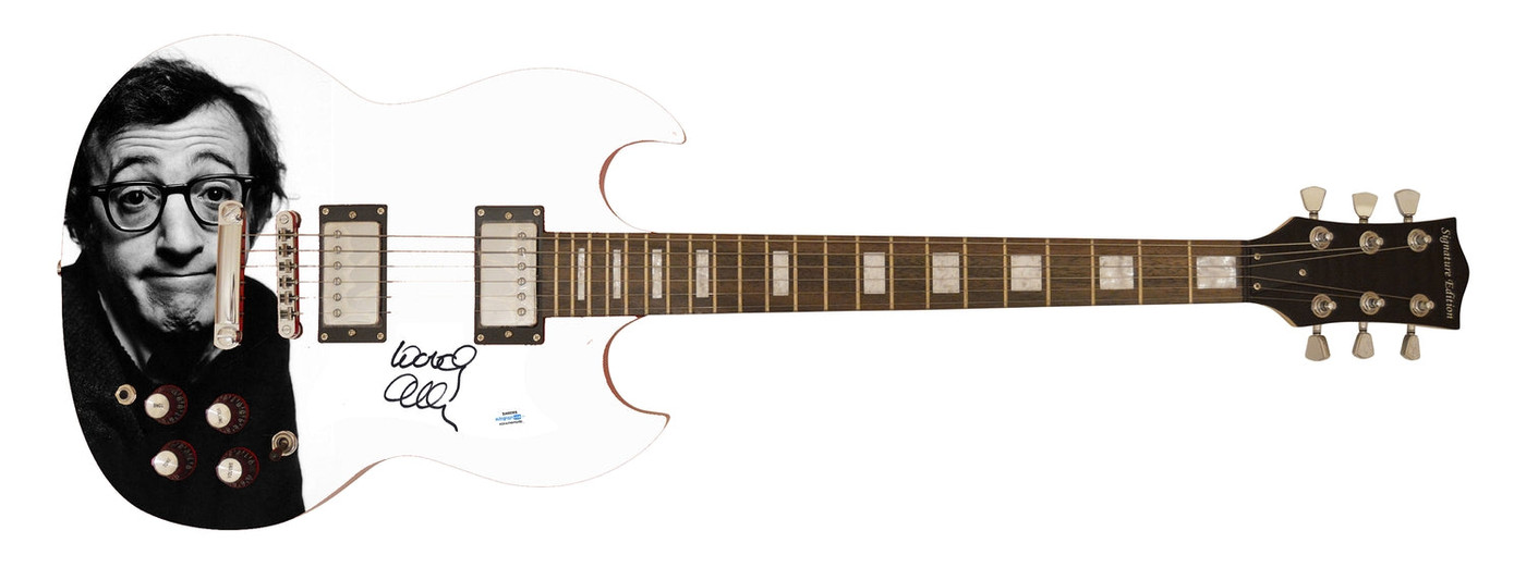 Woody Allen Signed Autographed Photo Guitar ACOA