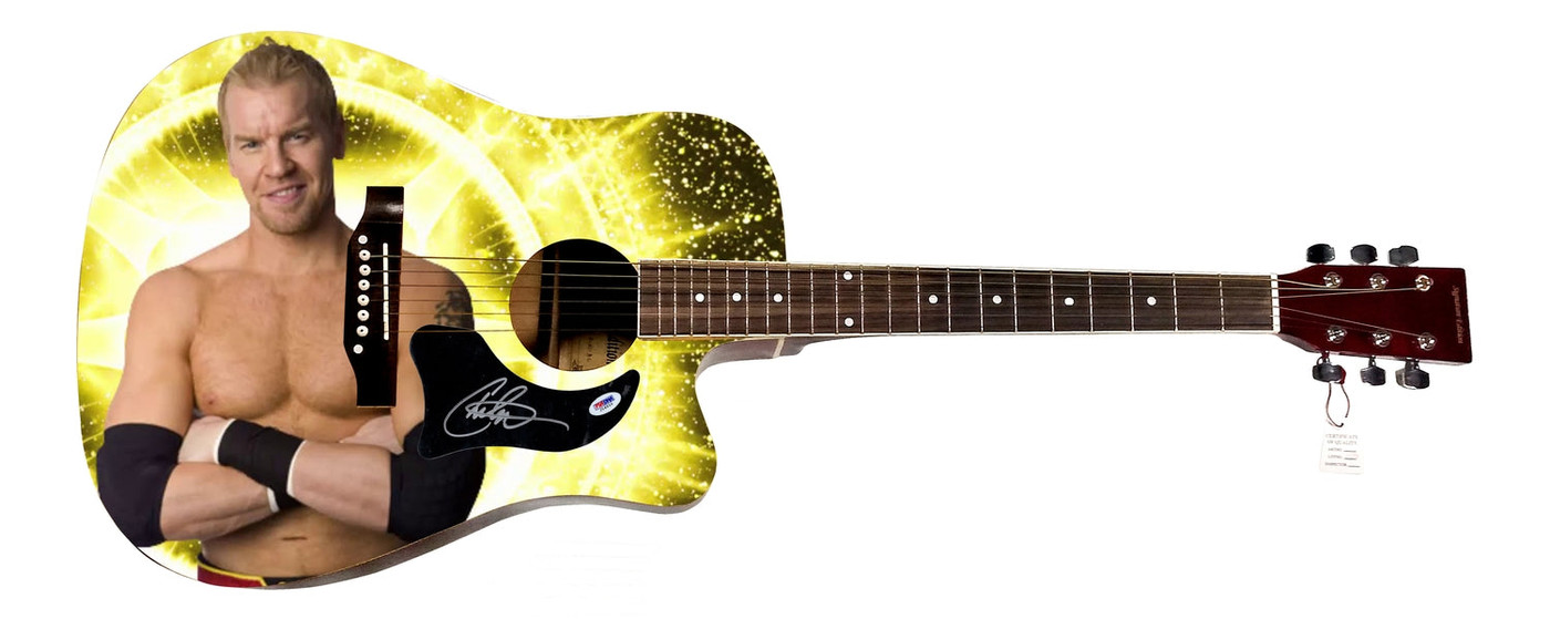 WWE Christian Signed 1/1 Custom Graphics Photo WWF Guitar PSA