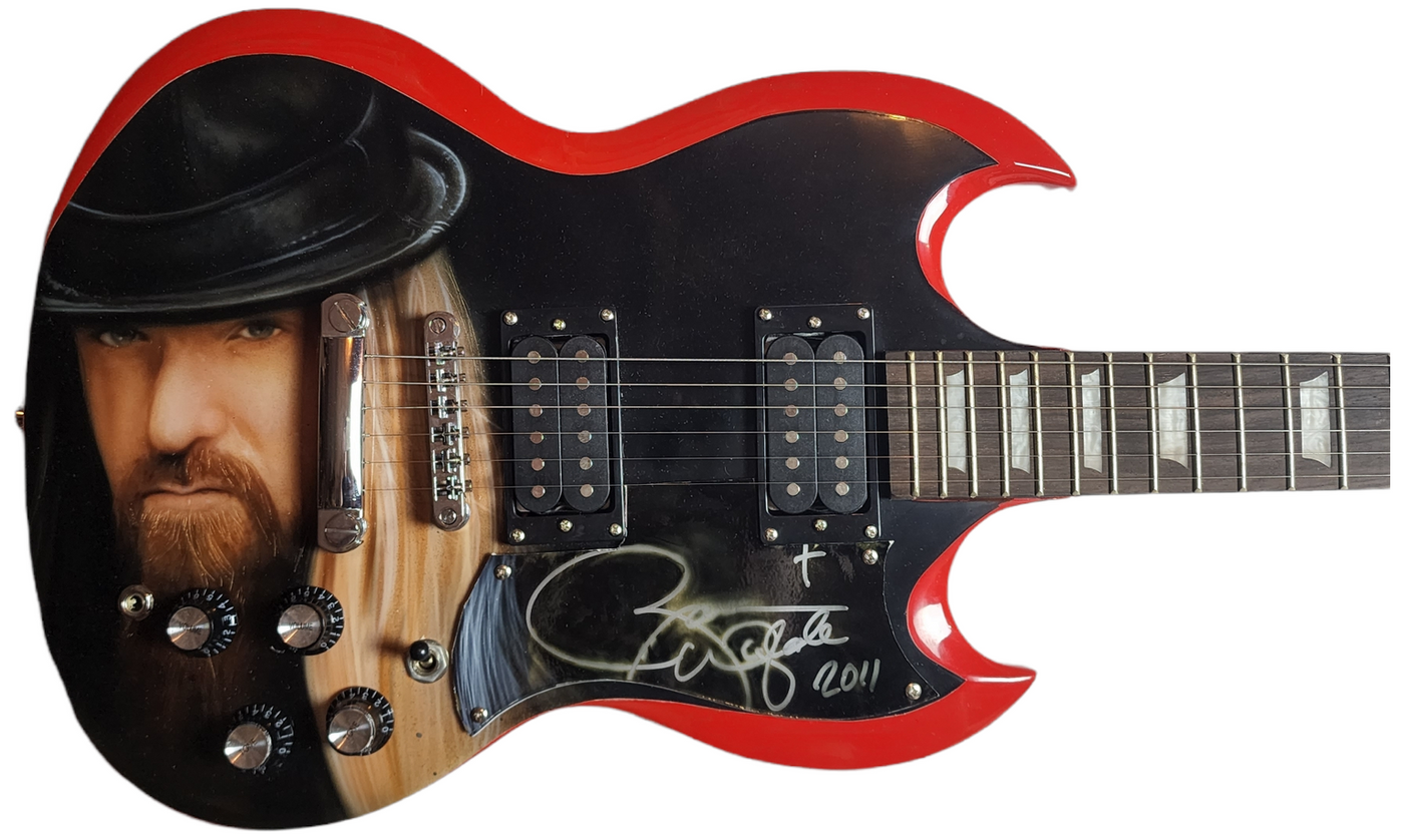 Zakk Wylde Signed Autographed Hand Airbrushed Painting Guitar UACC AFTAL