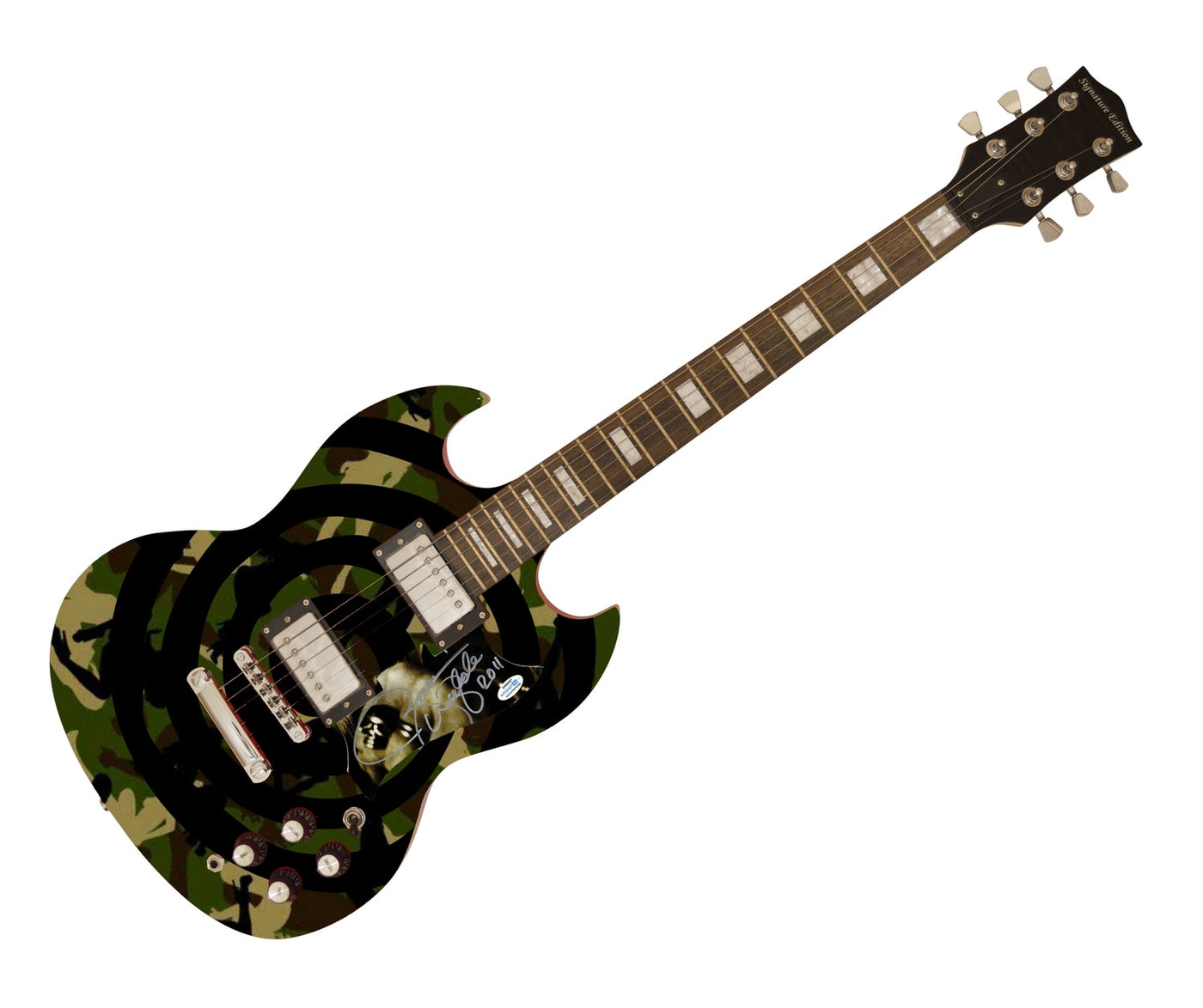 Zakk Wylde Black Label Society Signed Autographed Photo Guitar ACOA