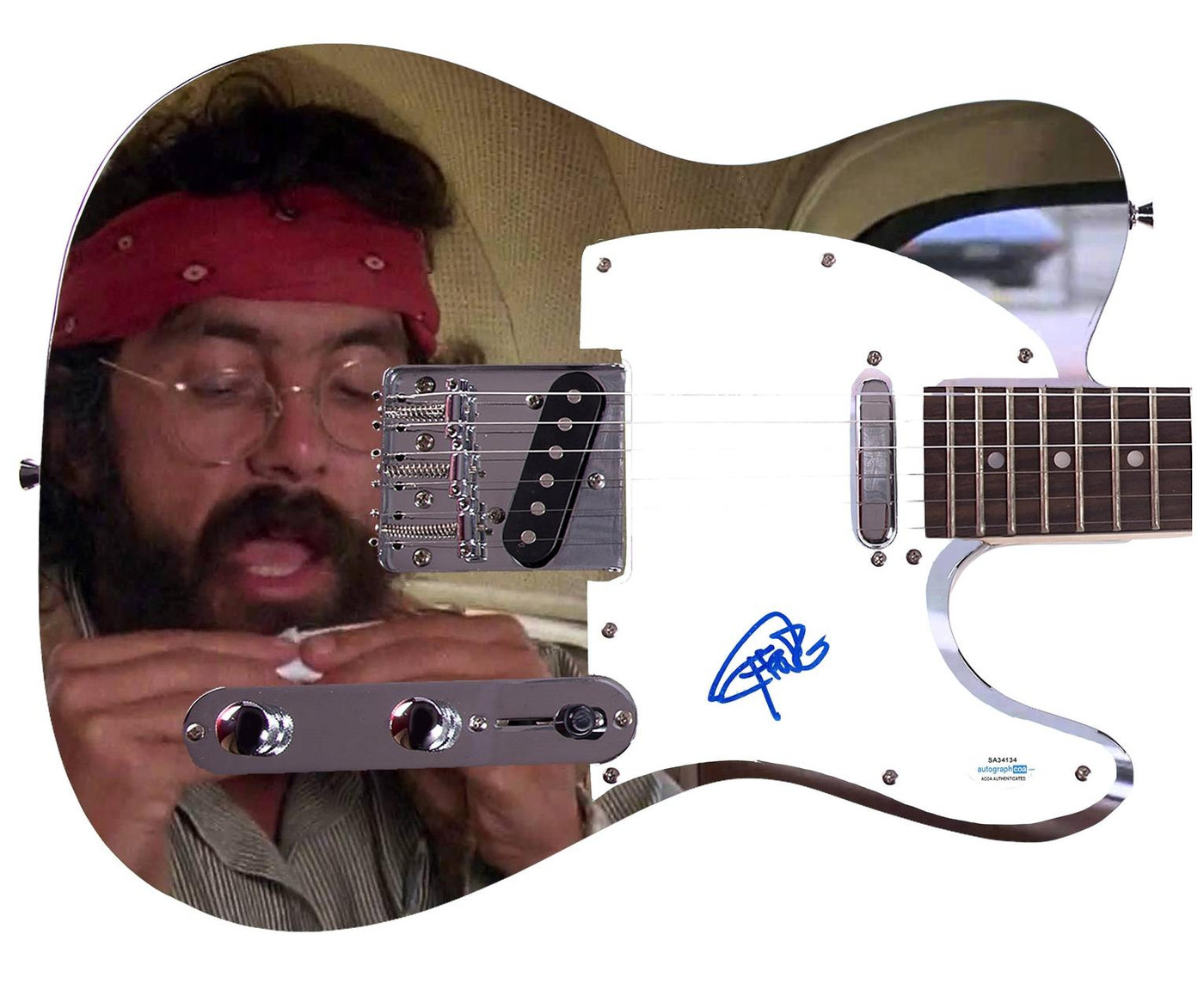 Cheech And Chong Tommy Signed Weed 420 Pot Guitar ACOA Version 1