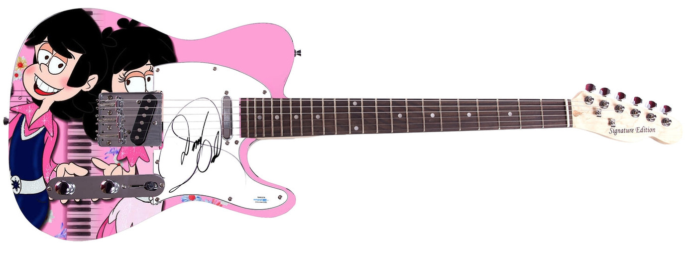 Donnie Osmond Signed Custom 1/1 Graphics Photo Guitar ACOA Version 1