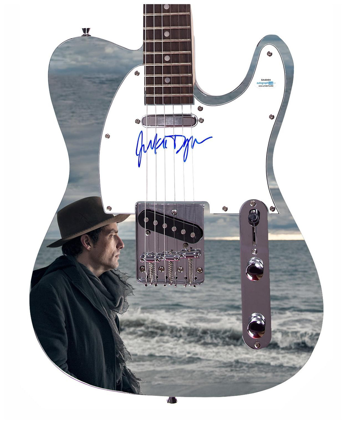 Jakob Dylan Bob Son Wallflowers Autographed Custom 1/1 Graphics Photo Guitar ACOA