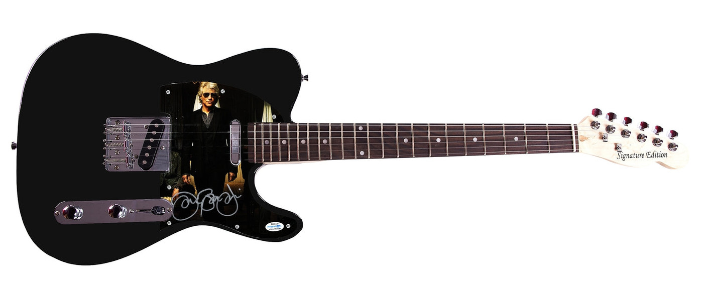 Jon Bon Jovi Signed Autographed Custom Graphics Photo Guitar ACOA