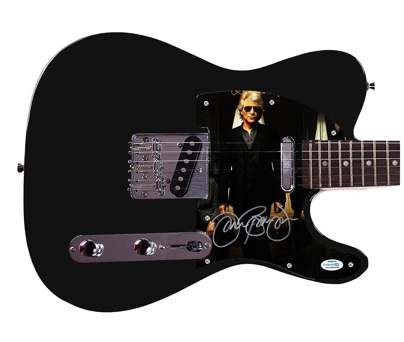 Jon Bon Jovi Signed Autographed Custom Graphics Photo Guitar ACOA Version 2